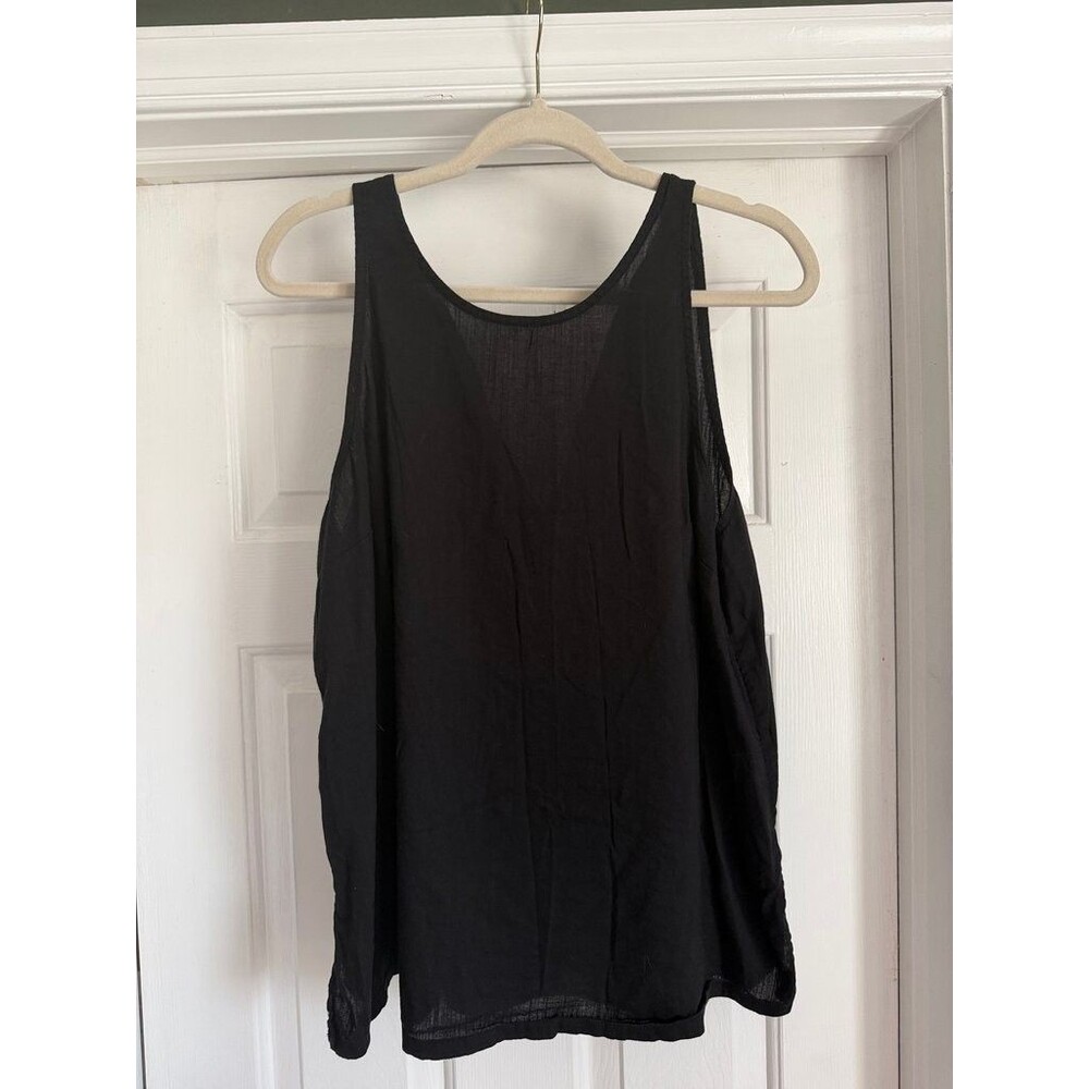 Old Navy Women's Linen Black Tank Top - Size L